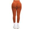 imageAoxjox Womens Workout Leggings Hidden Scrunch Butt Lifting High Waist Tummy Control Gym Workout Yoga PantsEarthy Brown