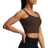 imageAoxjox Womens Workout Sports Bras Fitness Padded Backless Yoga Crop Tank Top Twist Back CamiMulch