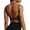 imageAoxjox Womens Workout Sports Bras Fitness Padded Backless Yoga Crop Tank Top Twist Back CamiMulch