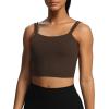 imageAoxjox Womens Workout Sports Bras Fitness Padded Backless Yoga Crop Tank Top Twist Back CamiMulch