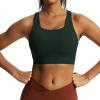 imageAoxjox Womens Workout Sports Bras High Impact Fitness Backless Padded Training Gym Khloe Bra Yoga Crop Tank TopForest Green