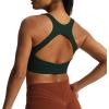 imageAoxjox Womens Workout Sports Bras High Impact Fitness Backless Padded Training Gym Khloe Bra Yoga Crop Tank TopForest Green