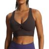 imageAoxjox Womens Workout Sports Bras Twist Front Fitness Padded Training Gym Bra Yoga Crop Lola Tank TopMulch