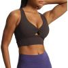 imageAoxjox Womens Workout Sports Bras Twist Front Fitness Padded Training Gym Bra Yoga Crop Lola Tank TopMulch