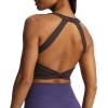 imageAoxjox Womens Workout Sports Bras Twist Front Fitness Padded Training Gym Bra Yoga Crop Lola Tank TopMulch
