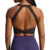 imageAoxjox Womens Workout Sports Bras Twist Front Fitness Padded Training Gym Bra Yoga Crop Lola Tank TopMulch