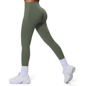 imageWomens Impact Seamless Workout Leggings Hidden Scrunch Butt Lifting Low Waist Yoga Pants 26quotOlive Grey