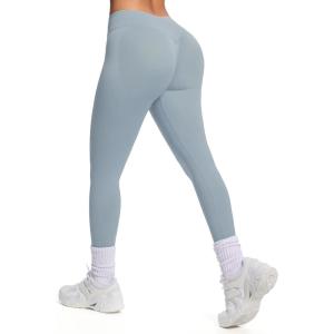 imageWomens Impact Seamless Workout Leggings Hidden Scrunch Butt Lifting Low Waist Yoga Pants 26quotQuiet Grey