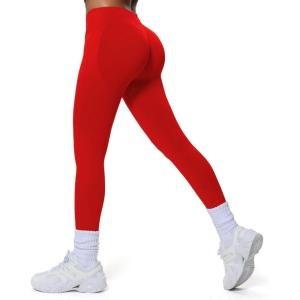 imageWomens Impact Seamless Workout Leggings Hidden Scrunch Butt Lifting Low Waist Yoga Pants 26quotRacing Red
