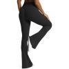 imageAoxjox Flare Leggings for Women Trinity Tummy Control High Waisted Wide Leg Crosswaist Yoga PantsBlackness