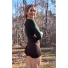 imageAoxjox Long Sleeve TShirt for Women GEO Seamlines Padded Curve Longline Workout Crop TopForest Green