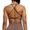 imageAoxjox Womens Workout Sports Bras Fitness Backless Padded Ivy Low Impact Bra Yoga Crop Tank TopMulch