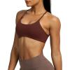 imageAoxjox Womens Workout Sports Bras Fitness Backless Padded Ivy Low Impact Bra Yoga Crop Tank TopRum Raisin