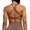 imageAoxjox Womens Workout Sports Bras Fitness Backless Padded Ivy Low Impact Bra Yoga Crop Tank TopRum Raisin