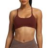 imageAoxjox Womens Workout Sports Bras Fitness Backless Padded Ivy Low Impact Bra Yoga Crop Tank TopRum Raisin