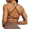 imageAoxjox Womens Workout Sports Bras Fitness Backless Padded Ivy Low Impact Bra Yoga Crop Tank TopRum Raisin