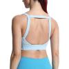 imageAoxjox Womens Workout High Impact Sports Bras Fitness Square Neck Balcony Open Back Bra Yoga Crop TankAiry Blue