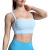 imageAoxjox Womens Workout High Impact Sports Bras Fitness Square Neck Balcony Open Back Bra Yoga Crop TankAiry Blue