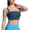 imageAoxjox Womens Workout High Impact Sports Bras Fitness Square Neck Balcony Open Back Bra Yoga Crop TankBlueberry