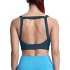 imageAoxjox Womens Workout High Impact Sports Bras Fitness Square Neck Balcony Open Back Bra Yoga Crop TankBlueberry