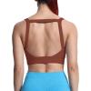 imageAoxjox Womens Workout High Impact Sports Bras Fitness Square Neck Balcony Open Back Bra Yoga Crop TankCherry Mahogany
