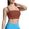 imageAoxjox Womens Workout High Impact Sports Bras Fitness Square Neck Balcony Open Back Bra Yoga Crop TankCherry Mahogany