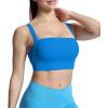 imageAoxjox Womens Workout High Impact Sports Bras Fitness Square Neck Balcony Open Back Bra Yoga Crop TankDirectoire Blue