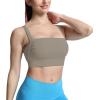 imageAoxjox Womens Workout High Impact Sports Bras Fitness Square Neck Balcony Open Back Bra Yoga Crop TankDriftwood