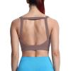 imageAoxjox Womens Workout High Impact Sports Bras Fitness Square Neck Balcony Open Back Bra Yoga Crop TankFudge Coffee