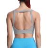 imageAoxjox Womens Workout High Impact Sports Bras Fitness Square Neck Balcony Open Back Bra Yoga Crop TankGrey
