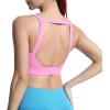 imageAoxjox Womens Workout High Impact Sports Bras Fitness Square Neck Balcony Open Back Bra Yoga Crop TankPrism Pink