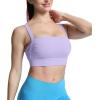 imageAoxjox Womens Workout High Impact Sports Bras Fitness Square Neck Balcony Open Back Bra Yoga Crop TankPurple Heather