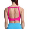 imageAoxjox Womens Workout High Impact Sports Bras Fitness Square Neck Balcony Open Back Bra Yoga Crop TankRose Red