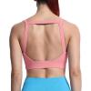 imageAoxjox Womens Workout High Impact Sports Bras Fitness Square Neck Balcony Open Back Bra Yoga Crop TankSalmon Rose
