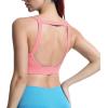 imageAoxjox Womens Workout High Impact Sports Bras Fitness Square Neck Balcony Open Back Bra Yoga Crop TankSalmon Rose