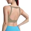 imageAoxjox Womens Workout High Impact Sports Bras Fitness Square Neck Balcony Open Back Bra Yoga Crop TankTaupe