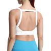 imageAoxjox Womens Workout High Impact Sports Bras Fitness Square Neck Balcony Open Back Bra Yoga Crop TankWhite
