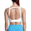 imageAoxjox Womens Workout High Impact Sports Bras Fitness Square Neck Balcony Open Back Bra Yoga Crop TankWhite