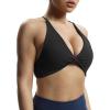 imageAoxjox Womens Workout Sports Bras Fitness Veronica Cross Back Low Impact Twist Bra Yoga Crop TankBlack