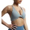 imageAoxjox Womens Workout Sports Bras Fitness Veronica Cross Back Low Impact Twist Bra Yoga Crop TankGrey