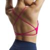 imageAoxjox Womens Workout Sports Bras Fitness Veronica Cross Back Low Impact Twist Bra Yoga Crop TankRose Red