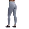 imageAoxjox Seamless Scrunch Legging for Women Asset Tummy Control Workout Gym Fitness Sport Active Yoga PantsA Grey