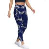 imageAoxjox Seamless Scrunch Legging for Women Asset Tummy Control Workout Gym Fitness Sport Active Yoga PantsA Splashdye Blue