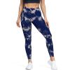 imageAoxjox Seamless Scrunch Legging for Women Asset Tummy Control Workout Gym Fitness Sport Active Yoga PantsA Splashdye Blue