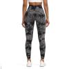 imageAoxjox Seamless Scrunch Legging for Women Asset Tummy Control Workout Gym Fitness Sport Active Yoga PantsA Tiedye Black Grey