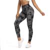 imageAoxjox Seamless Scrunch Legging for Women Asset Tummy Control Workout Gym Fitness Sport Active Yoga PantsA Tiedye Black Grey