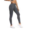 imageAoxjox Seamless Scrunch Legging for Women Asset Tummy Control Workout Gym Fitness Sport Active Yoga PantsDark Grey Marl