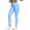 imageAoxjox Seamless Scrunch Legging for Women Asset Tummy Control Workout Gym Fitness Sport Active Yoga PantsSky Blue Not Squat Proof  But Cute