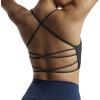 imageAoxjox Womens Workout Sports Bras Fitness Julie Crossback Thin Straps Low Impact Bra Yoga Crop TankBlack