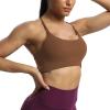 imageAoxjox Womens Workout Sports Bras Fitness Julie Crossback Thin Straps Low Impact Bra Yoga Crop TankDandelion Brown